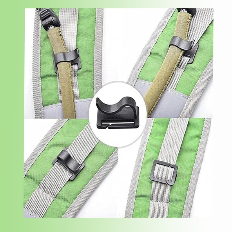 4-Pack Black Water Bladder Tube Clips,Plastic Sternum Strap Tube Pipe