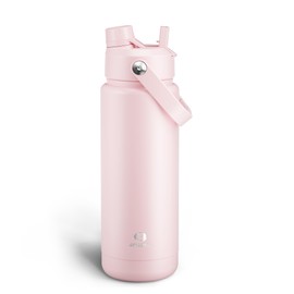 ENCOOL Insulated Water Bottle with Straw Stainless Steel Water Bottle, Leak-Proof, BPA-Free, Double Wall Vacuum Keeps Cold for 24 Hours for Sports, Travel, School (32 oz, Cotton Candy)