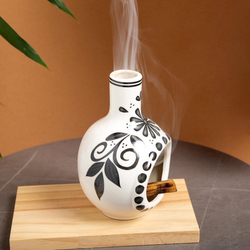 MOUGIGI Handcrafted Palo Santo Holder Ceramic Incense Burner - Compact