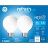 GE Refresh LED Light Bulbs, 60 Watt, Daylight, G25 Globe