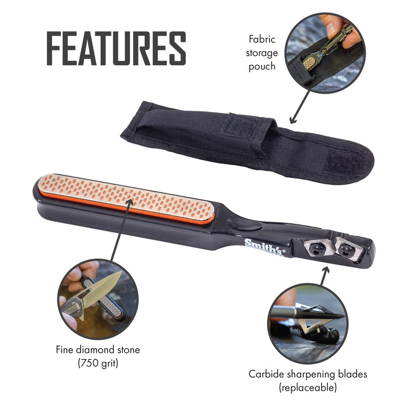 Smith’s 50047 Edgesport Stick Knife & Broadhead Sharpener – Portable
