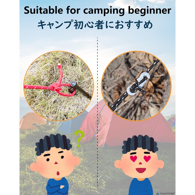 Rope Tensioner - Aluminum Alloy Camping Tent Guyline Cord Adjuster