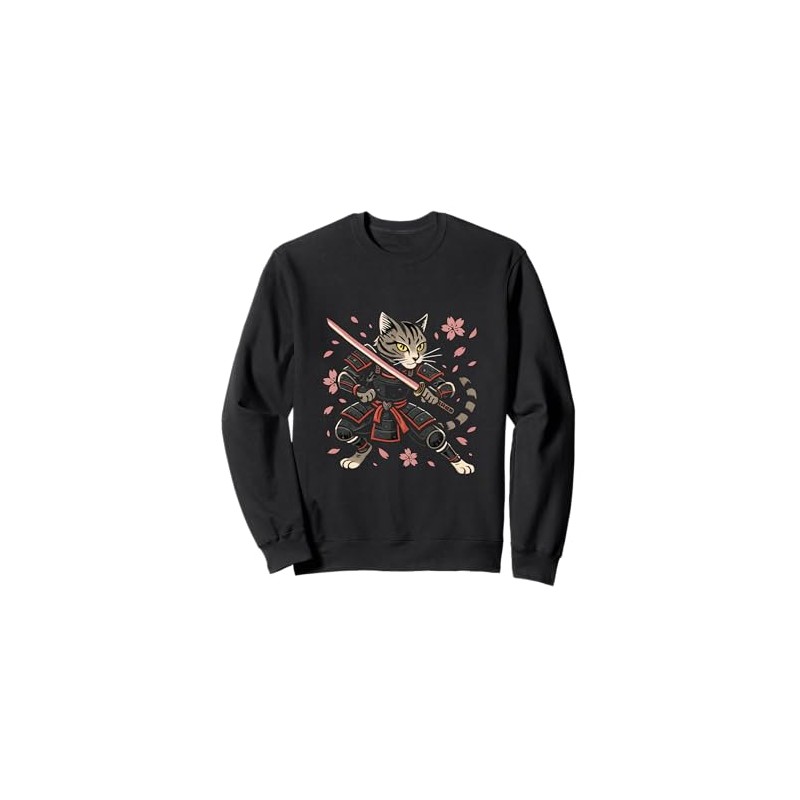 Samurai Cat Sakura Warrior Sweatshirt