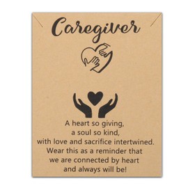 FEELMEM Caregiver Necklace Thank You Gift for Caregivers Caretakers Gifts Babysitter Nanny Daycare Nurse Caregiver Jewelry Gift (Caregiver Necklace)