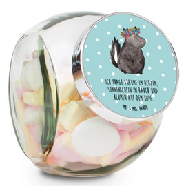Mr. & Mrs. Panda Bonbonglas Stinktier Mädchen L 870ml - Geschenk, Stinki, Namaste, Süßigkeitenglas, Küchenorganizer, Snackdose, Aufbewahungsglas,