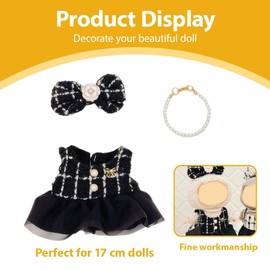 NHQZ Bekleidung für 17cm Plüsch, Kuscheltier Kleidung Outfit nur Bekleidungs zubehör für 17cm Labu Plush Pullover Hoodie Bekleidung DIY Kinder Geschenke