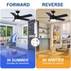 YUHAO 44 inch Black Ceiling Fan with Lights and Remote