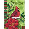 Welcome Red Cardinal Winter Christmas Decorative 28" x 40" Outdoor