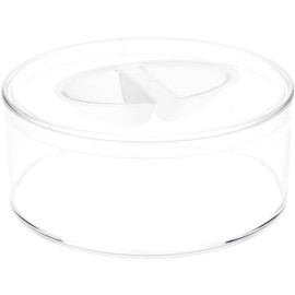 Pioneer Plastics 016C Clear Small Round Plastic Container with Pinch Style Lid, 3.3125" W x 1.3125" H