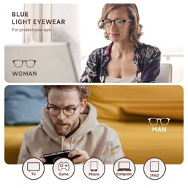 Baytion Blue Light Filter Glasses for Men and Women - Lightweight PC Frame Blue Light Filter Digital Devices, Anti-Eye Strain, No Prescription, Leopard-20 grams