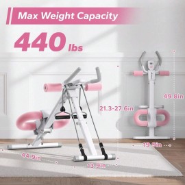 LOOK Fun-Merach MERACH Ab Machine, Adjustable Ab Trainer For Core Workout At Home, F - White