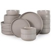 HaWare Stoneware Dinnerware Sets, 24-Piece Plates and Bowls Set for