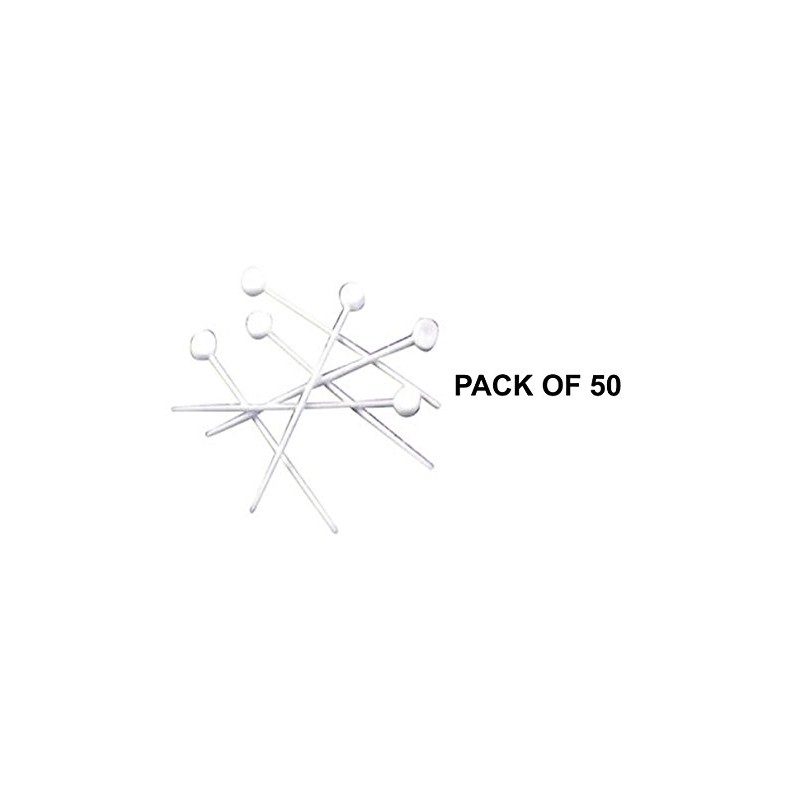 Hair Tools Deluxe Plastic Roller Pins White (50 Per Pack)