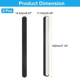 uxcell 7" Stick on Glass Shower Door Handles, 2pcs Aluminum Alloy Bar Shower Door Pull Handles, Sliding Door Knob, Self-Adhesive Fixing Barn Pocket Door Solid Handles Black