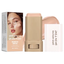 Foundation Stick, Serum Boosted Skin Tint Balm, Full Coverage Foundation Make Up, Solid Moisturising Concealer Stick Foundation, Lightweight and Non-Greasy (05# Nature)