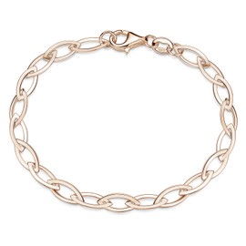 Materia Women's Bracelet 5 mm Wide - 925 Silver Bracelet Pointed Anchor Chain 19 cm in Silver, Gold and Rose Gold, Sterling Silver