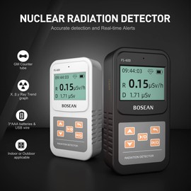 Nuclear Radiation Detector, Geiger Counter with Click Sound for Beta Gamma X-ray, Portable Alarm Radioactive Dosimeter for Uranium Glass Iodine Treatment Water Food, FS-600
