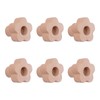 MOROBOR 6 x Wooden Flower Shaped Cabinet Knobs Handmade with