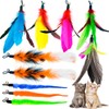 Cat Feather Toy Replacement Cat Toy Wand Refills, 10 Pieces