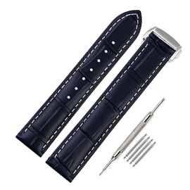 Nywing Omega Watch Strap, Omega Belt, 0.75, 0.8, 0.8, 0.87, 0.87 inches (19, 20, 21, 22 mm), D Buckle, Genuine Leather, Waterproof, Replacement Belt, Alligator Skin Pattern D Buckle Type, Leather,