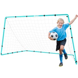 BOHEN Metal 6x4FT Soccer Goal for Kids Backyard with Carry Bag - Fun for Outdoor Indoor Training Games for Children Youth Adult, for Easy Storage and Transportation(Blue, 1 Piece)