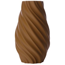 3D Vase Edina Decorative Vase XL 38 cm Floor Vase Decorative Vase Pampas Grass Dried Flowers (Brown)