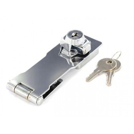 Merriway BH01836 Key Operated Locking Hasp and Staple 75mm (3 inch) -Chrome Plated 75 mm Eyelet