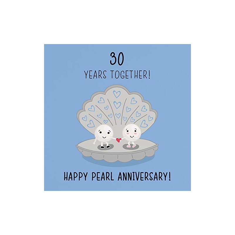 Hunts England 30th Wedding Anniversary Card - Pearl Anniversary -