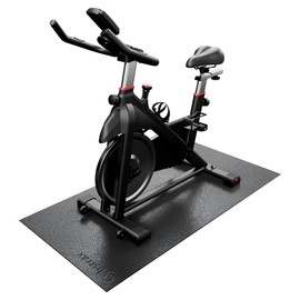 Cybstrax Treadmill Mat, Bike Trainer Mat for Stationary Spin Bike, 60" x 30" Non Slip Exercise Equipment Mat for Bike, Treadmill, Elliptical, Yoga - Workout Floor Protector for Carpet Or Hardwood