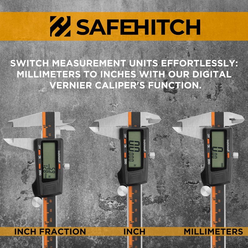 SAFEHITCH - Digital Vernier Caliper - Inches - MM -