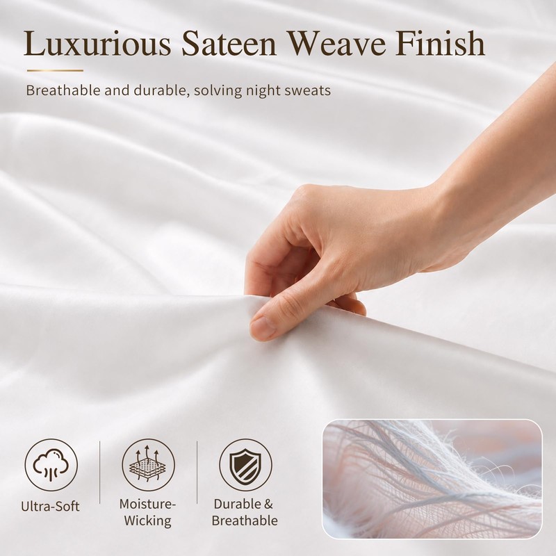 MEISHANG 1000TC Egyptian Cotton Sheets King, 16" Deep Pocket