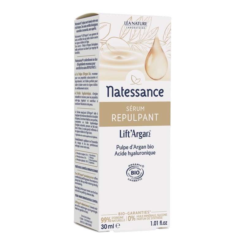 Natessance - Repulpant Serum - Lift'Argan - Cosmebio Certified -