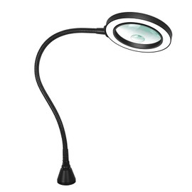 NEWACALOX Magnetic Magnifying Lamp, 3 Color Modes, 10X&5X Magnifying Glass, Flexible Gooseneck, Soldering Helping Hands Base Station