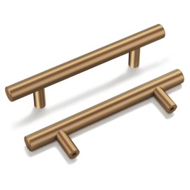 goldenwarm 25 Pack Champagne Bronze Cabinet Pulls Gold Cabinet Handles 3-1/2 inch(90mm) Champagne Drawer Pulls Brushed Bronze Cabinet Pulls Kitchen Bathroom Bedroom Furniture Handles