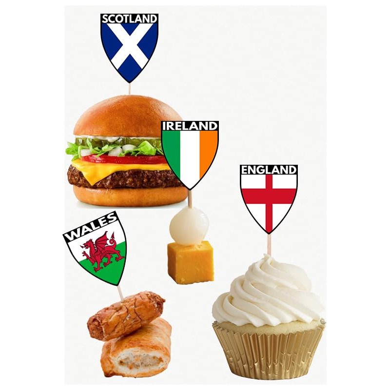 AK Giftshop Six Nations Rugby Flags Decorations Party Pack With