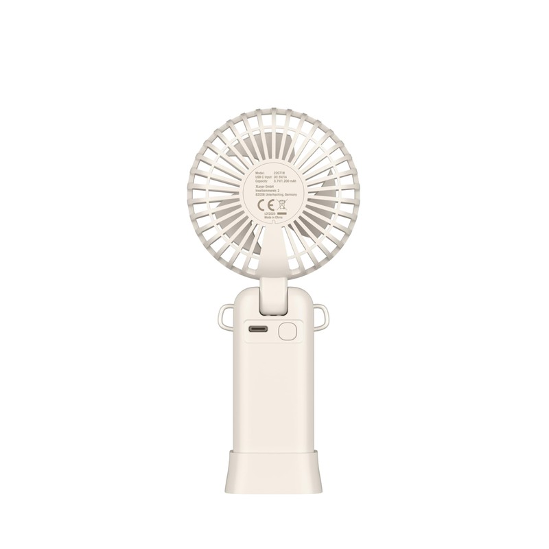 Xlayer Folding Hand Fan with Smartphone Holder 1200 mAh (Beige)