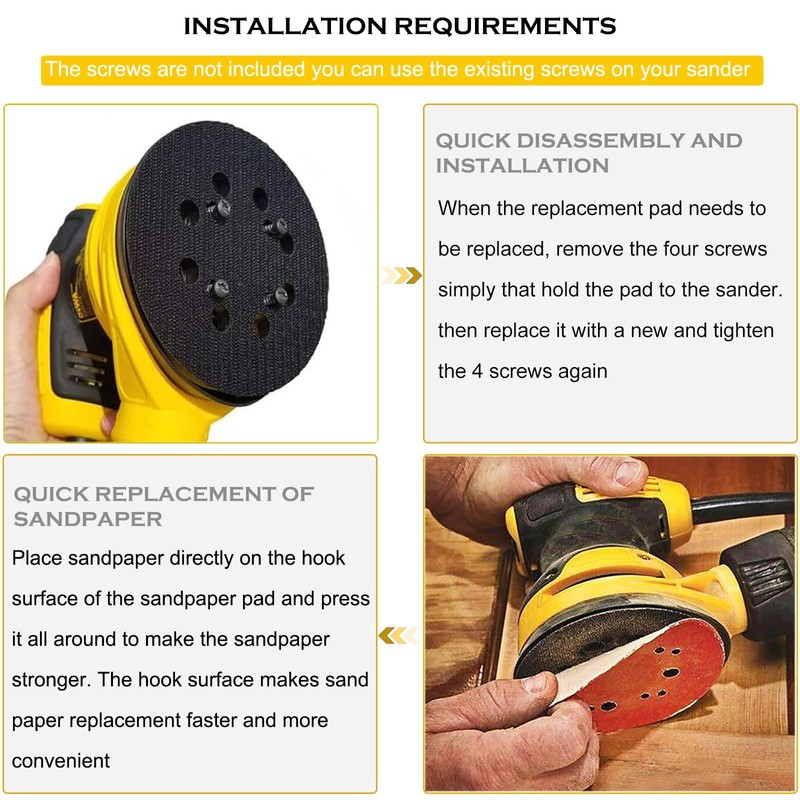 Replacement Sanding Pad for DEWALT DWE6423/6423K, DWE6421/6421K, DCW210B Random Orbit