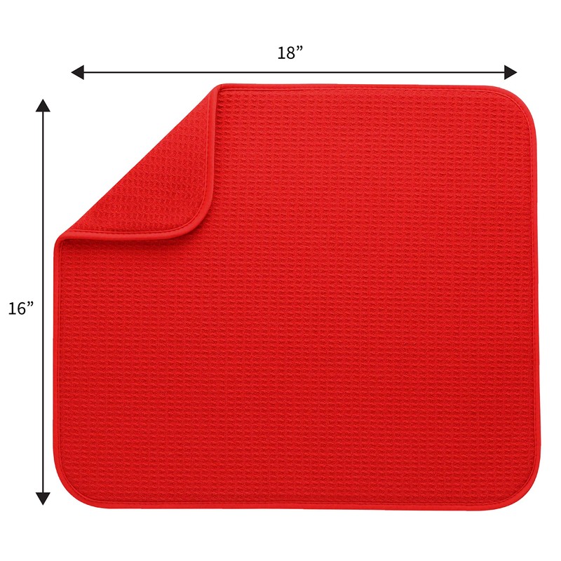 S&T INC. Absorbent, Reversible Microfiber Dish Drying Mat for Kitchen,