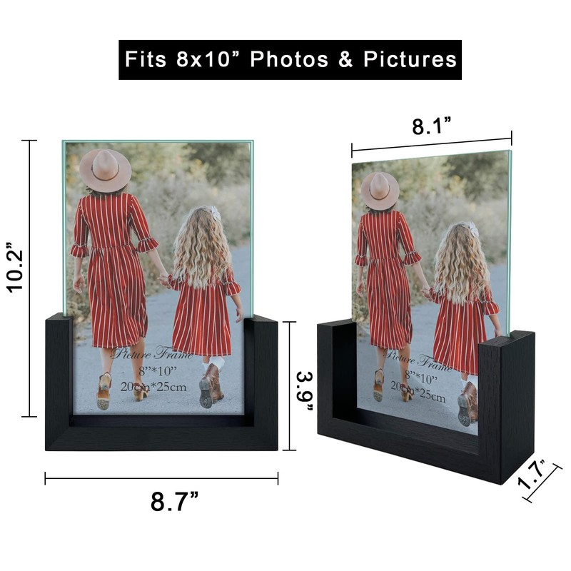 MEBRUDY 8x10 Picture Frame 2 Pack, Black Photo Frames with
