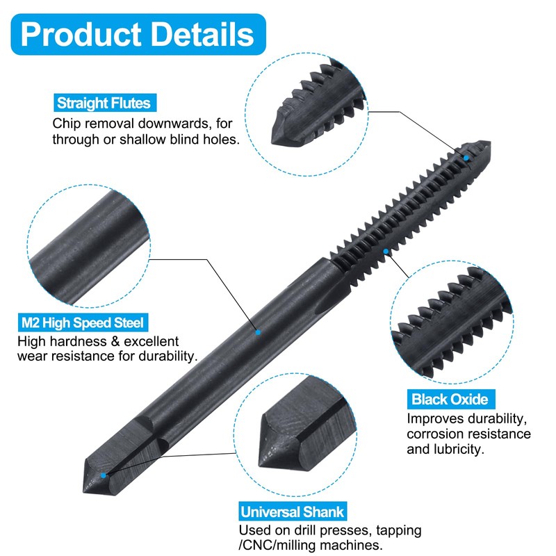 sourcing map Tap and Drill Bit Set, 1pcs 10-24 UNC
