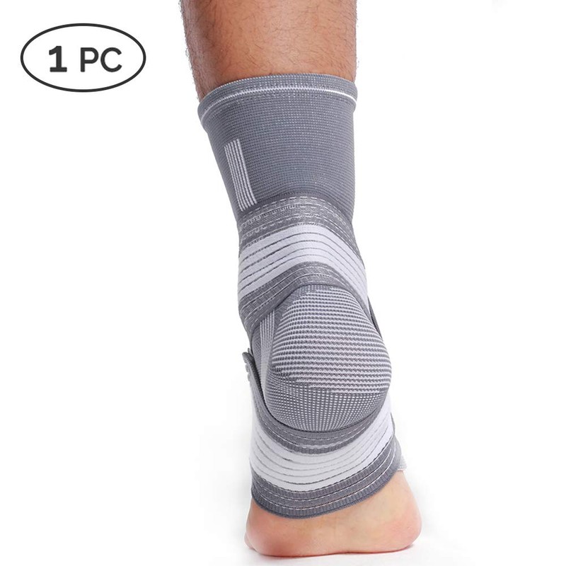 NeoTech Care Adjustable Ankle Support Brace, Gray (Size M, 1