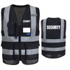 SECURITY Hi Vis Vests with 7 Pockets - Black High