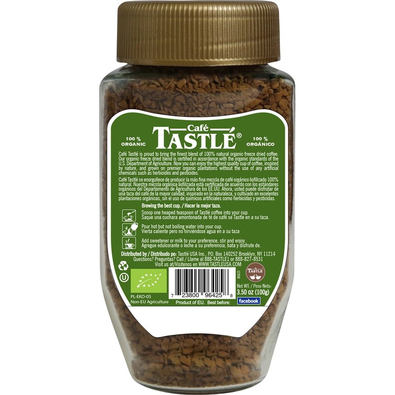 Cafe Tastle 100% Organic Instant Coffee, 3.5 Ounce
