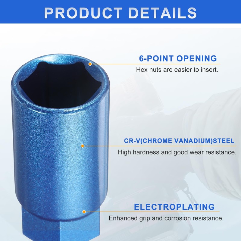 sourcing map 2pcs Nut Driver 12mm Hex Drive Socket CR-V