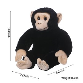 gtadqiu Gorilla Stuffed Animal, 11 Inch Cute Plushies, Small Stuffed Animals for Girls and Boys, Soft Monkey Plush Toys, Chimpanzee Plushy, Gifts for Kids Birthday, Easter Basket Stuffers