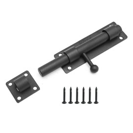 Anxingo Sliding Bolt Latch, Large Sliding Door Lock Latch with Padlock Hole, Heavy-Duty Solid Stainless Steel Barrel Bolt Latch for Wooden Gates Garden Shed Locks (7 inch)