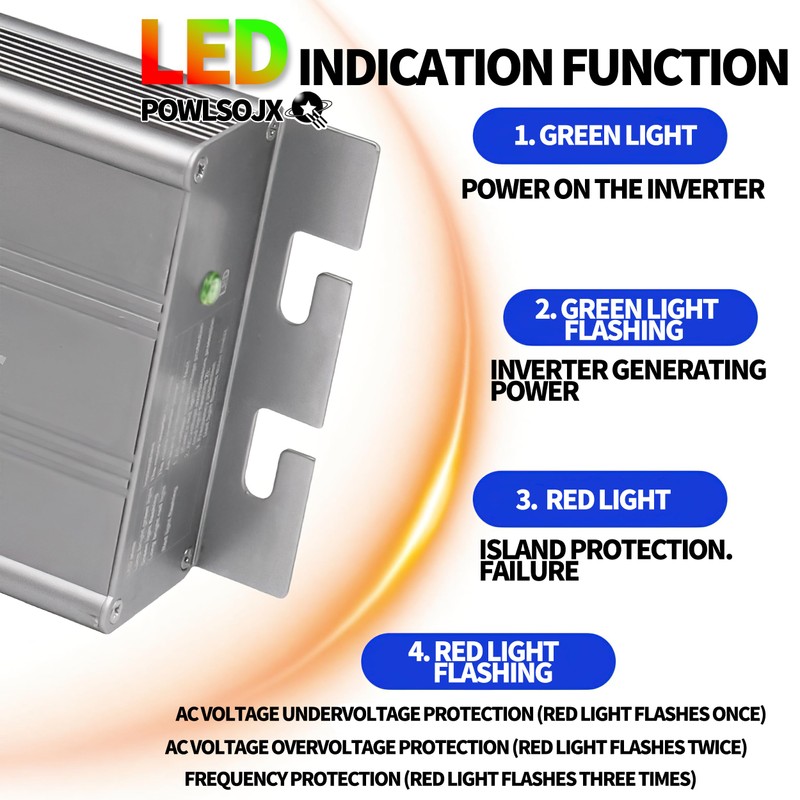 POWLSOJX Solar Grid Tie Micro Inverter MPPT Smart Micro PV