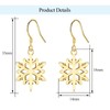 Christmas Earrings for Women Girls- Snowflake Drop Earrings, Gold Dangle