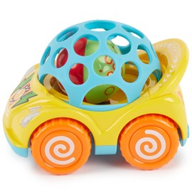Bieco Pull Back Car with Rattle, Yellow, Car Toy, Baby Car, Wind-Up Cars with Retraction, Toy Car from 1 Years, Toy Car, Cars Toy, Cars Gifts, Toy from 1 Year