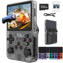 JUHANI Consola de Videojuegos Retro Portátil 256GB + 40000 Juegos Clásicos Retro Portátil Consola de Videojuegos Retro Portátil (Gris)